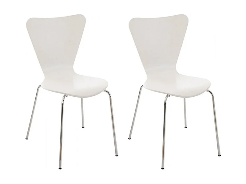 Set van 2  Conferentiestoelen - Hout & wit - wit - Calisto