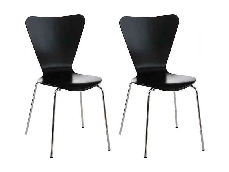 Set van 2  Conferentiestoelen - Hout - zwart - Calisto