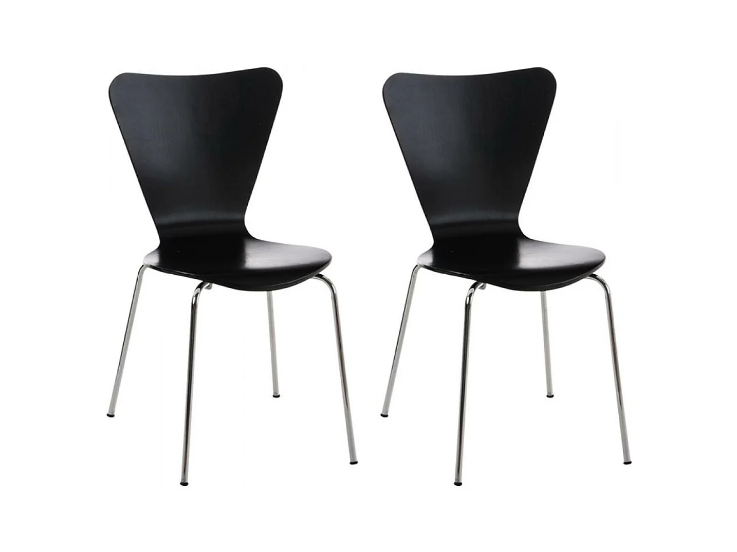 Lot de 2  Chaise de conférence - Bois - Noir - Calisto
