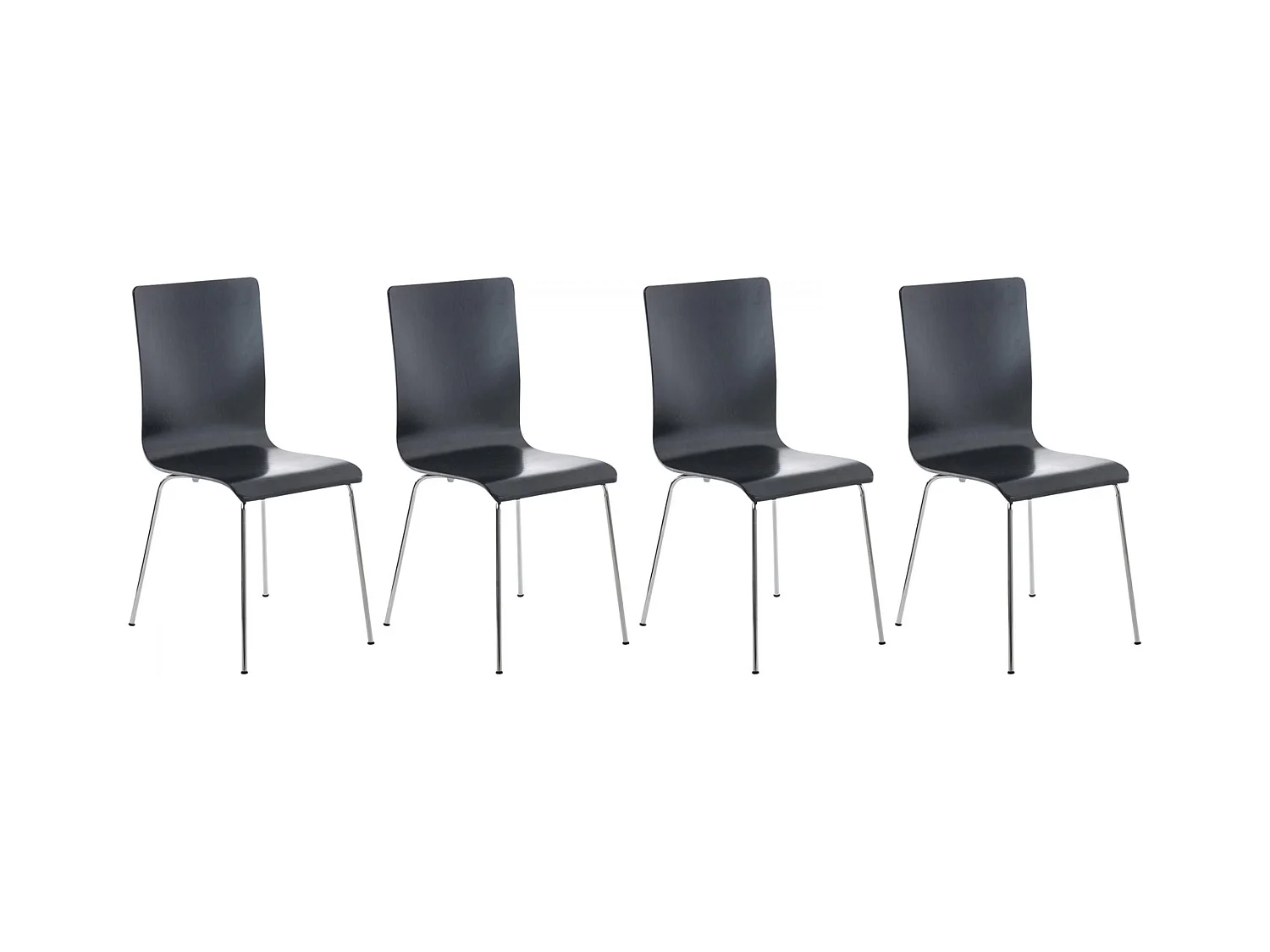 Lot de 4  Chaise de conférence - Bois & Antique - Noir - PEPE
