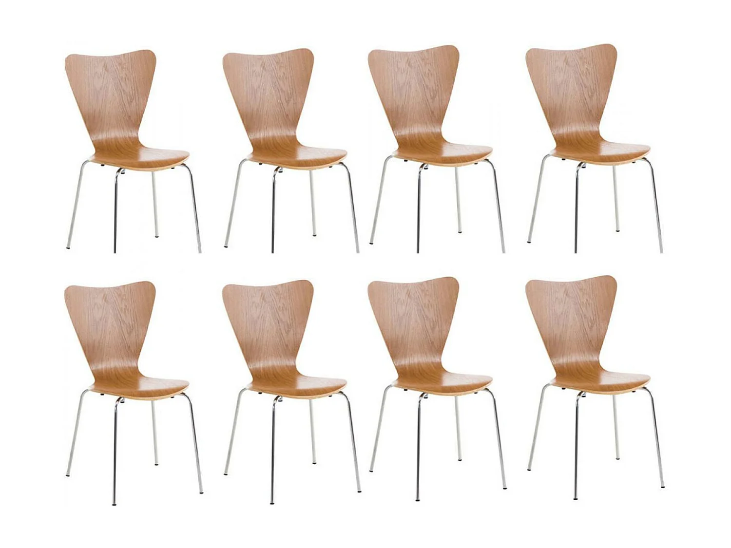 Lot de 8  Chaise de conférence - Bois & Antique - Chêne - Calisto