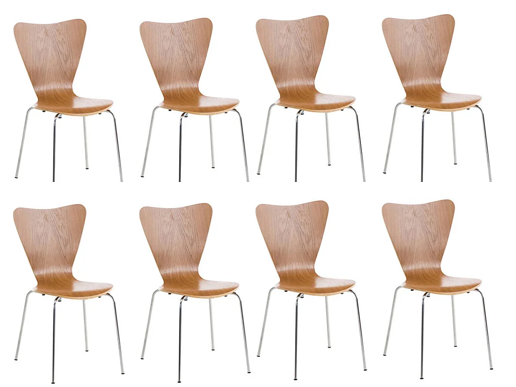 Lot de 8  Chaise de conférence - Bois - Chêne - Calisto