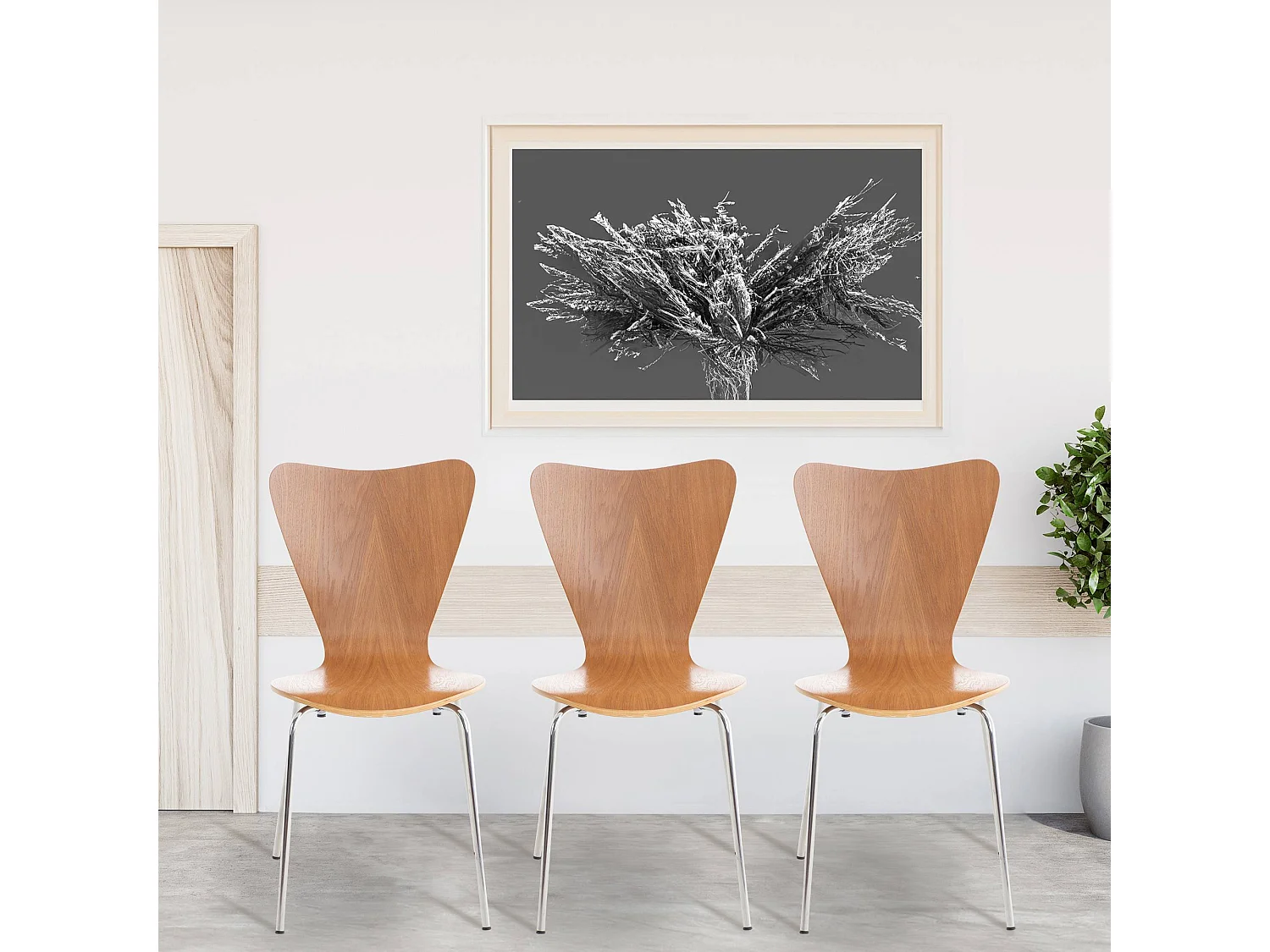 Lot de 8  Chaise de conférence - Bois - Chêne - Calisto