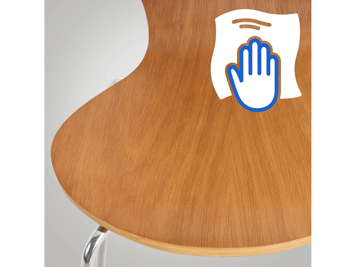 Lot de 8  Chaise de conférence - Bois - Chêne - Calisto