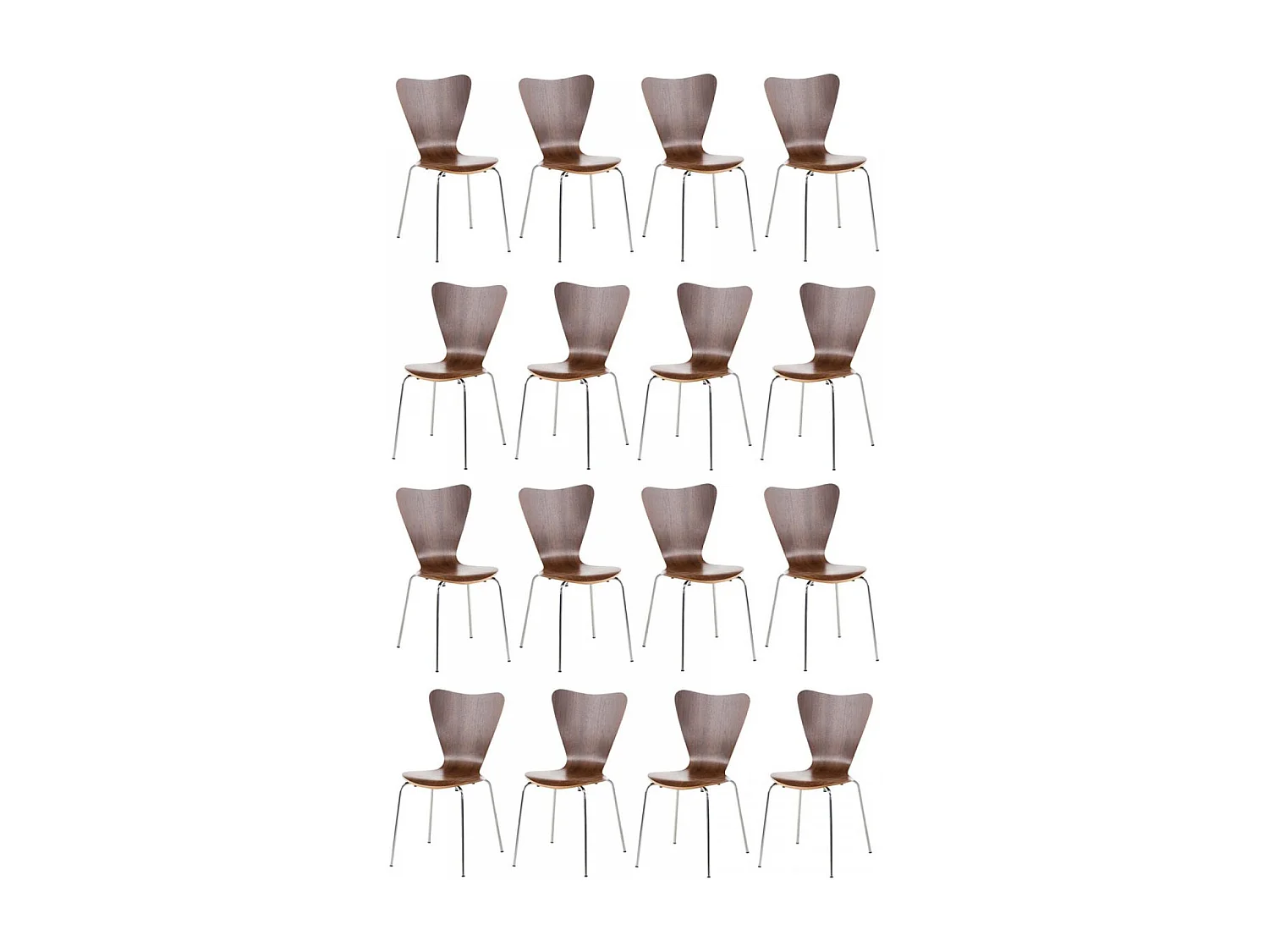 Lot de 16  Chaise de conférence - Bois & Antique - Noyer - Calisto