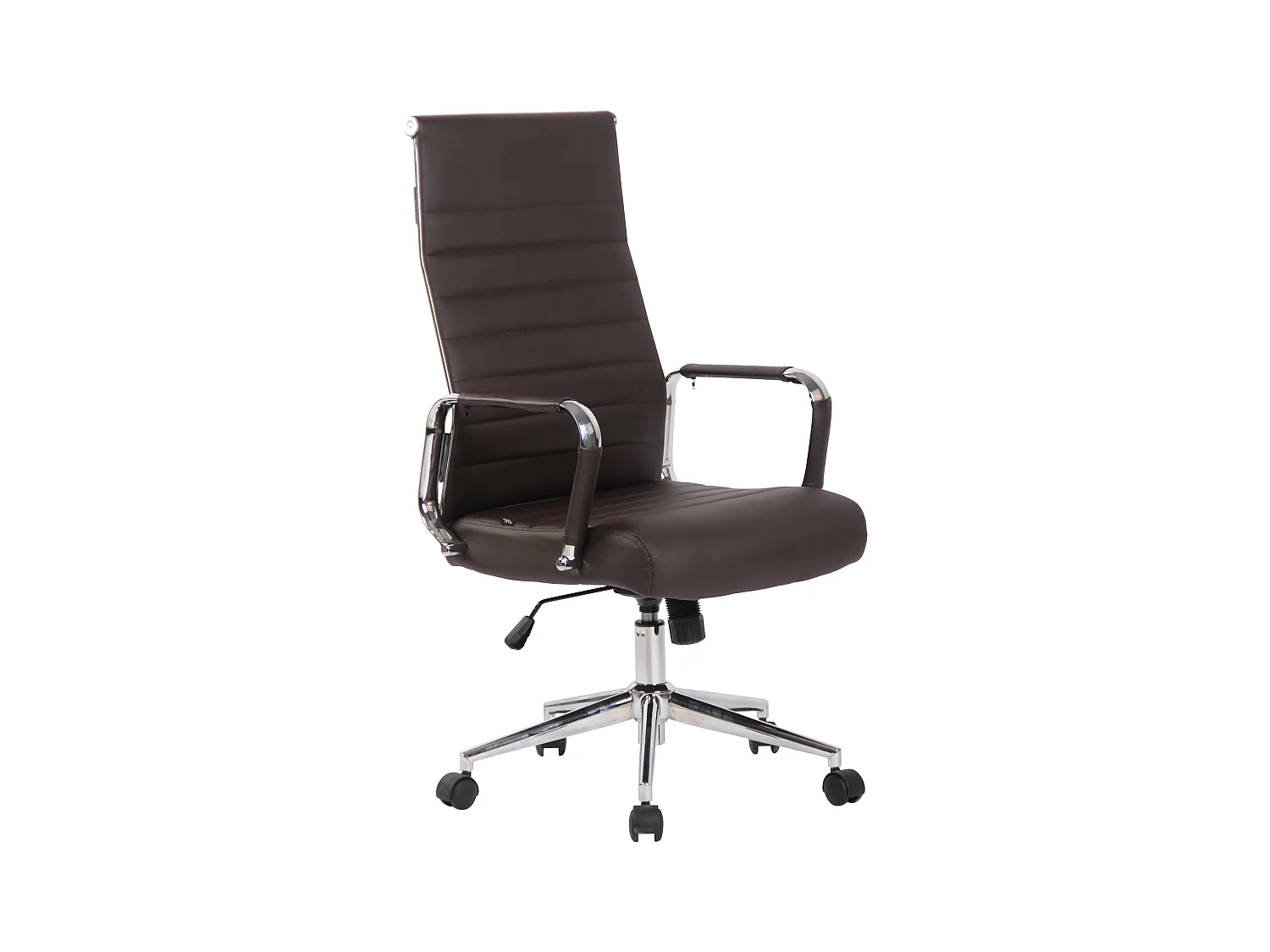 Chaise de bureau - Similicuir & Noir - Marron - Kolumbus