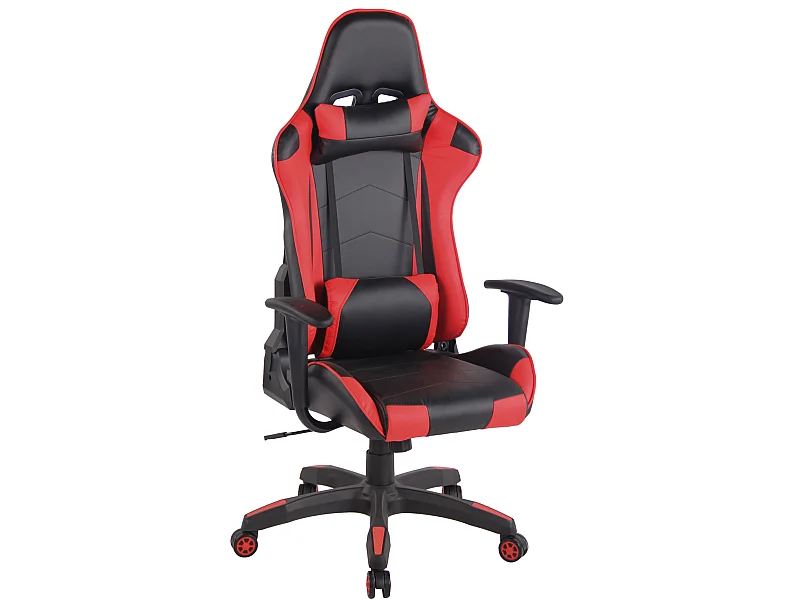 Chaise de bureau - Similicuir & Plastique - Noir / Rouge - Miracle V2