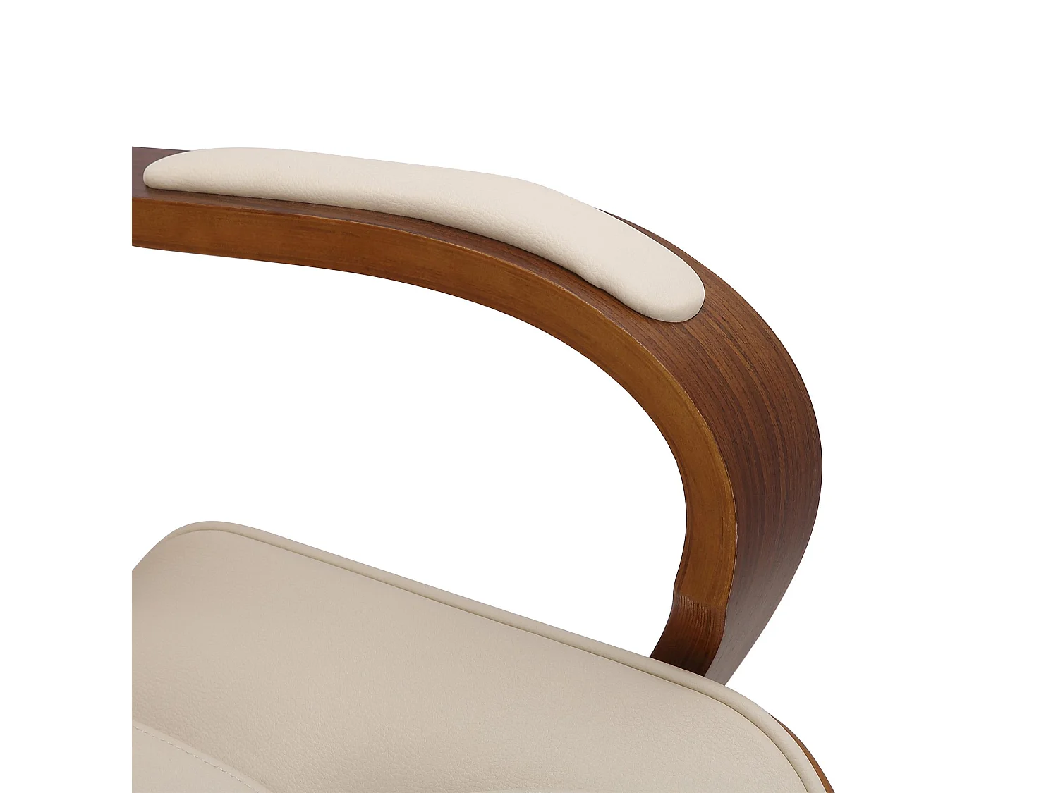 Chaise de bureau - Similicuir & Antique clair - Noyer / Crème - Yankton