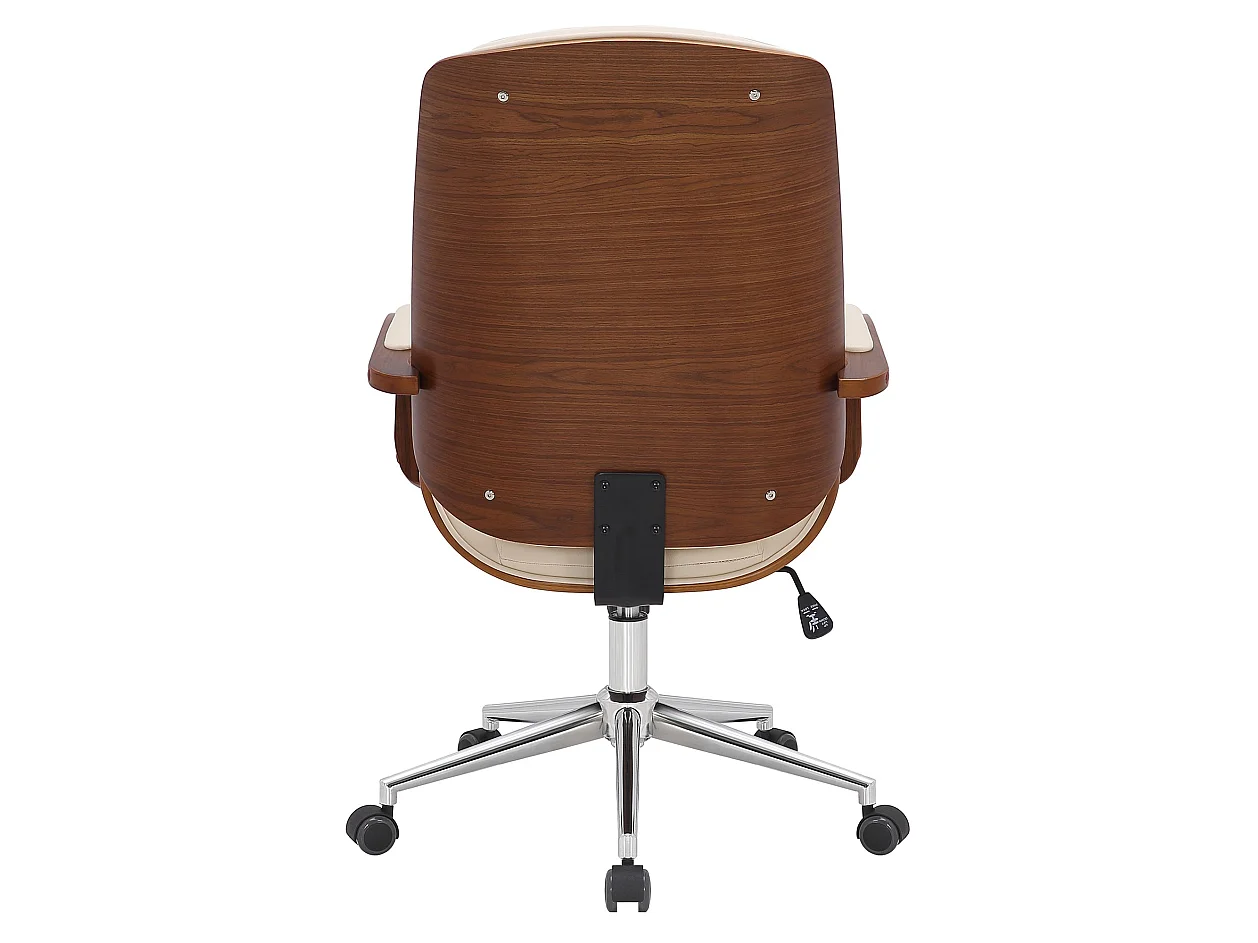 Chaise de bureau - Similicuir & Antique clair - Noyer / Crème - Yankton