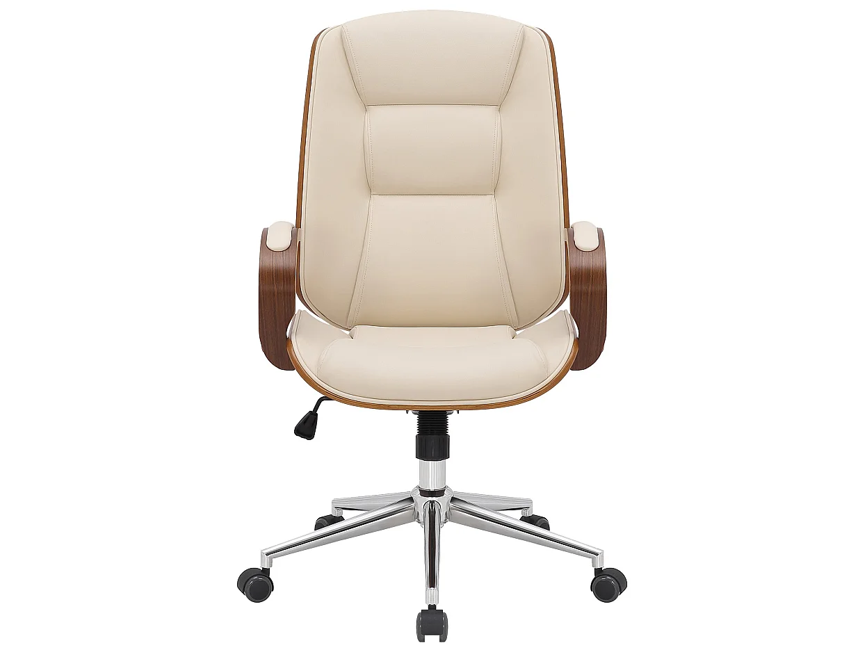 Chaise de bureau - Similicuir & Antique clair - Noyer / Crème - Yankton