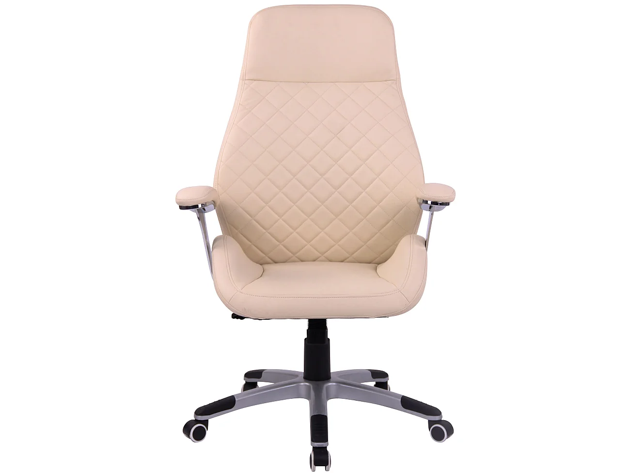 Chaise de bureau - Similicuir & Plastique - Crème - Layton