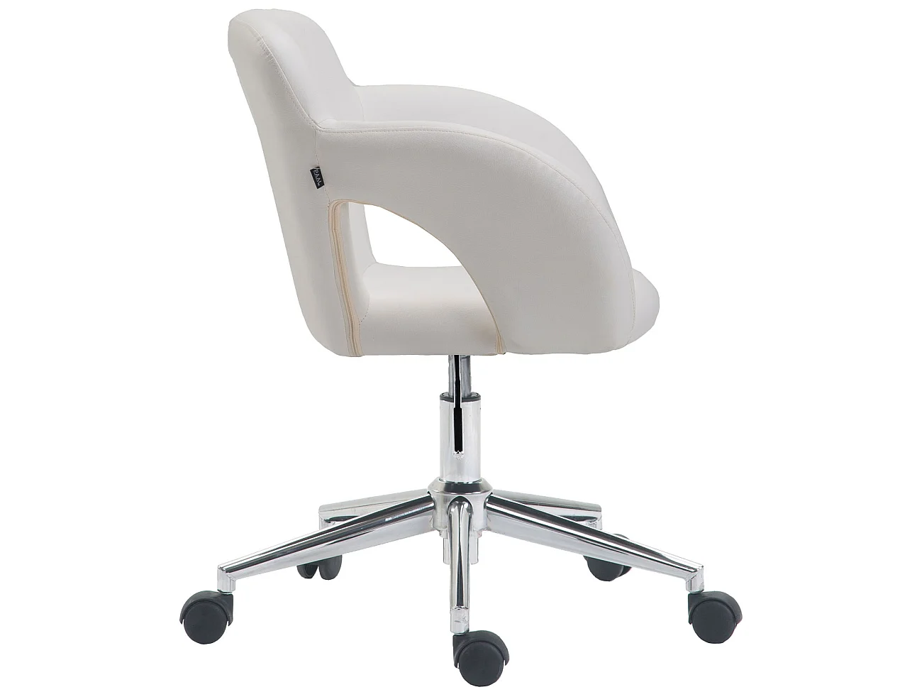 Bürostuhl - Kunstleder & Metall in Chromoptik - weiß - Edison