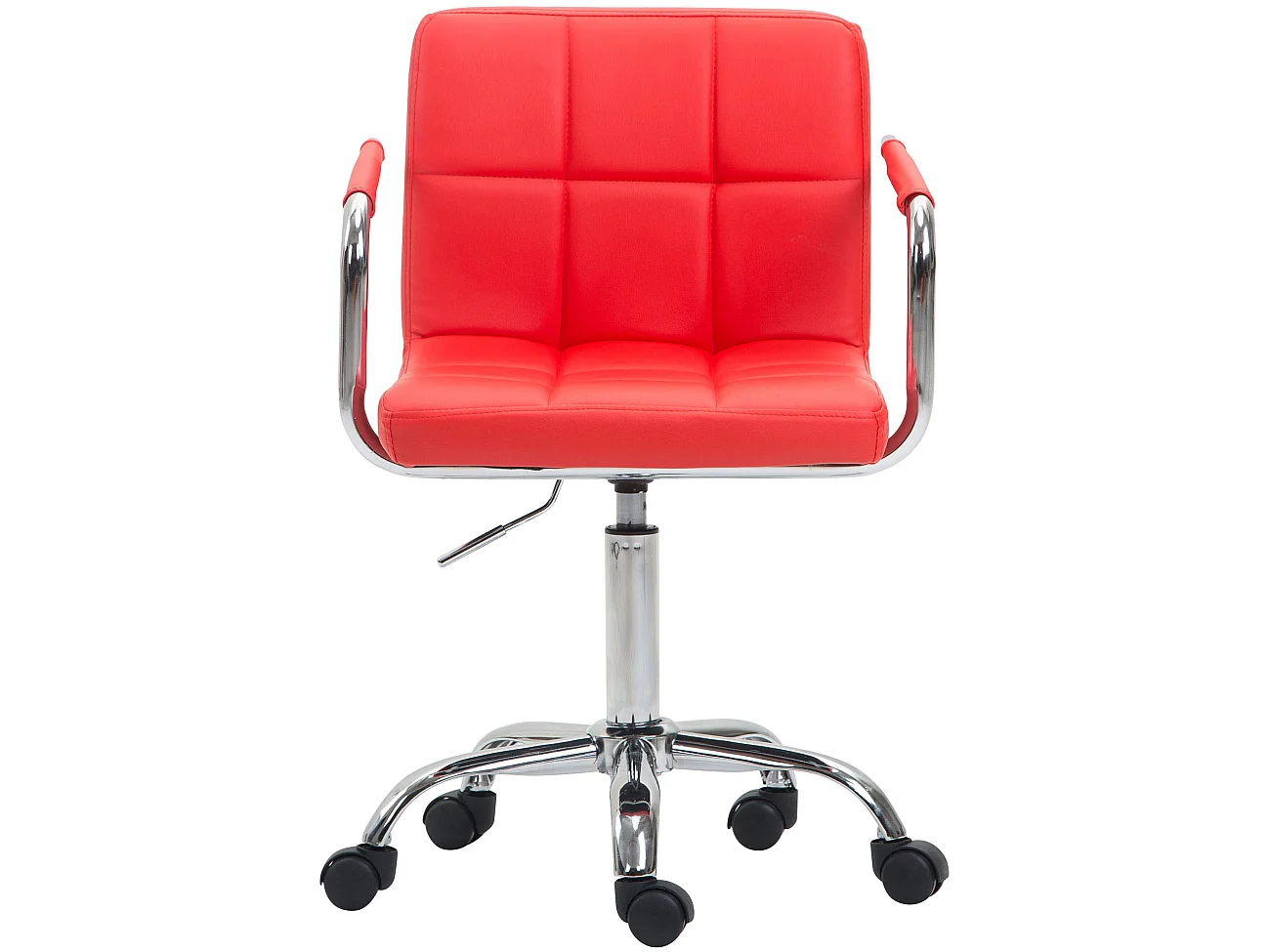 Bürostuhl - Kunstleder & chrom - rot - Lucy V2
