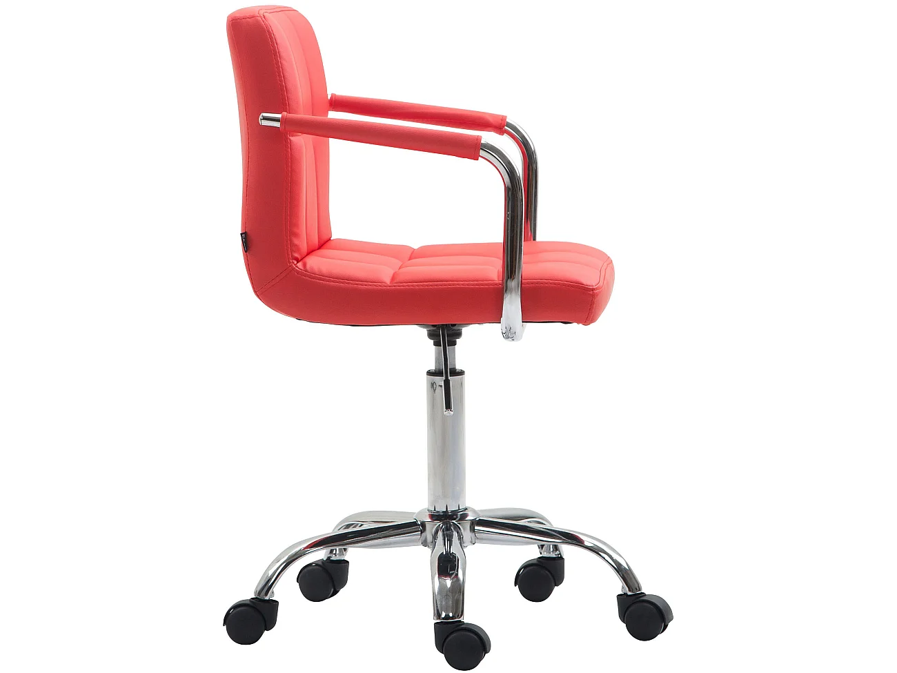 Bürostuhl - Kunstleder & chrom - rot - Lucy V2