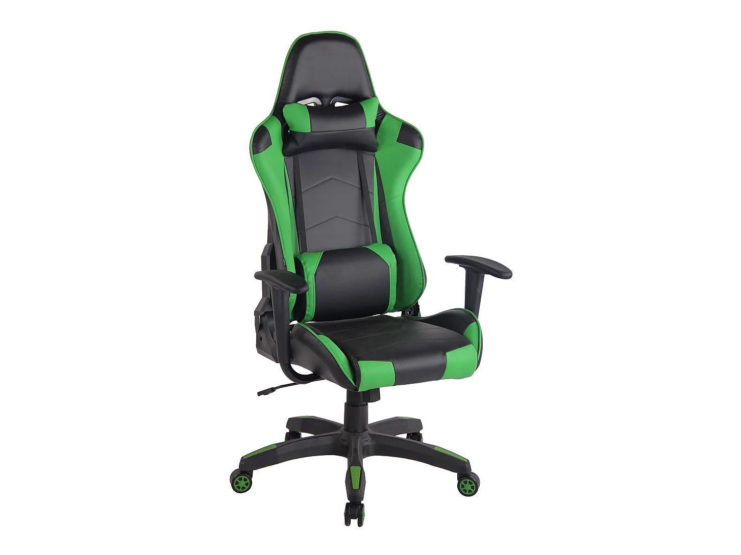Chaise de bureau - Similicuir & Plastique - Noir / Vert - Miracle V2