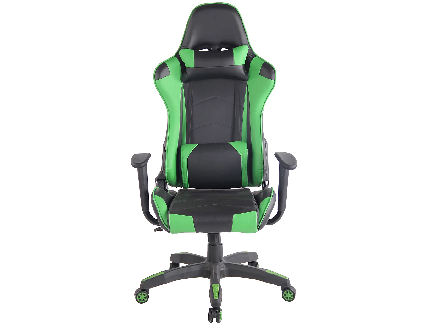 Chaise de bureau - Similicuir & Plastique - Noir / Vert - Miracle V2