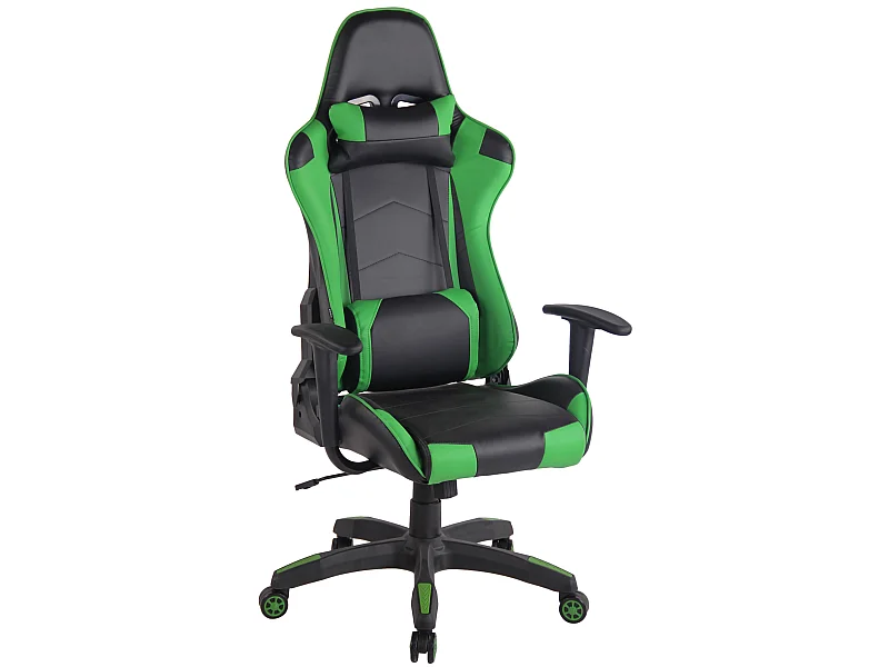 Chaise de bureau - Similicuir & Plastique - Noir / Vert - Miracle V2