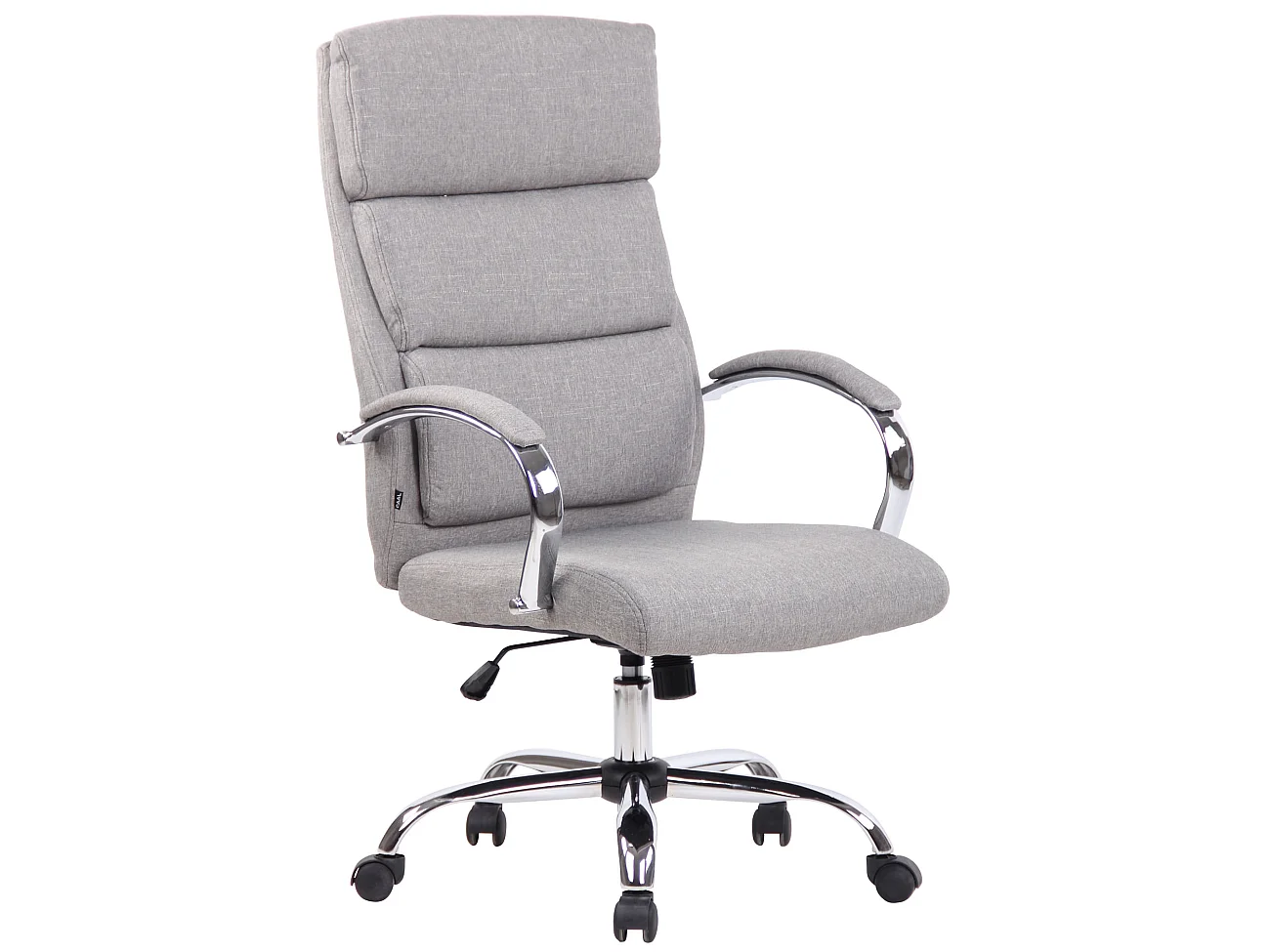 Chaise de bureau - Tissu & Métal chromé - Gris - Bradford