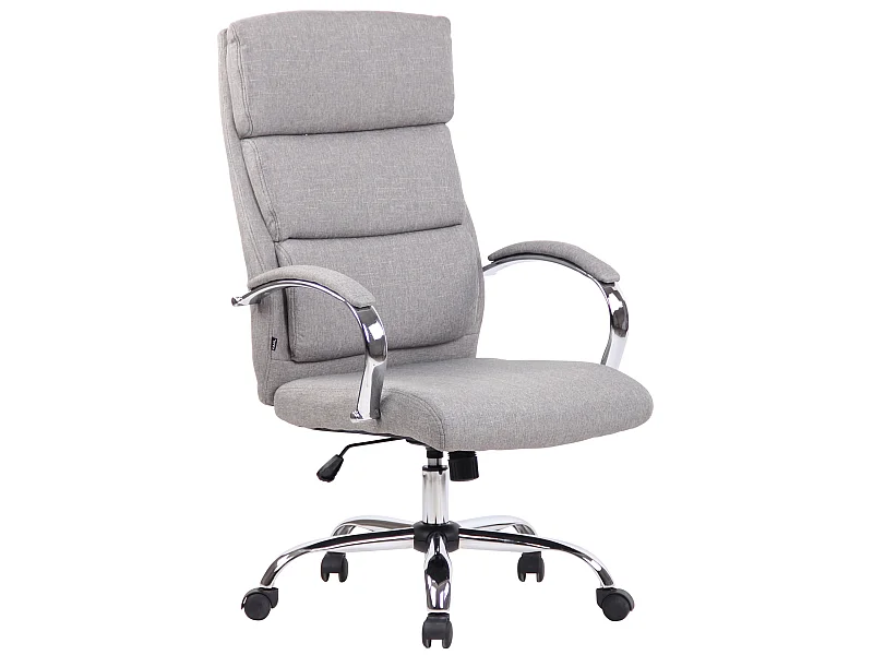 Chaise de bureau - Tissu & Métal chromé - Gris - Bradford