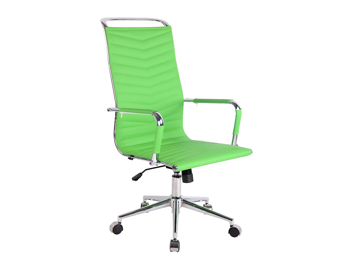 Chaise de bureau - Similicuir & Métal chromé - Vert - Batley