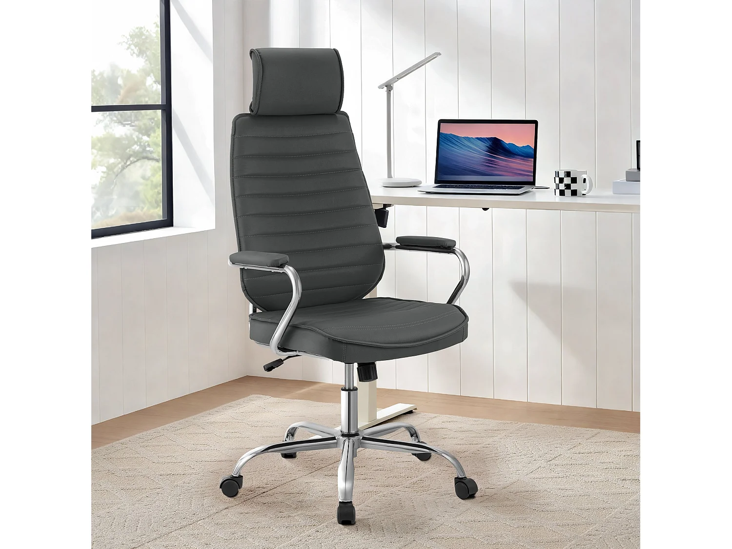 Bureaustoel - Kunstleer - grijs - Rako