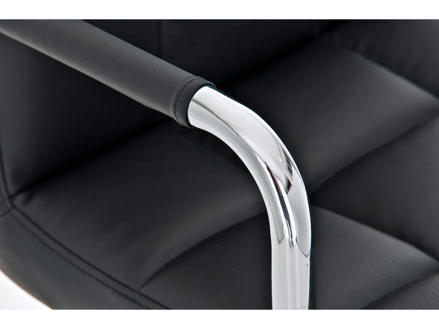 Bureaustoel - Kunstleer & Metaal in chroomoptiek - zwart - Lucy