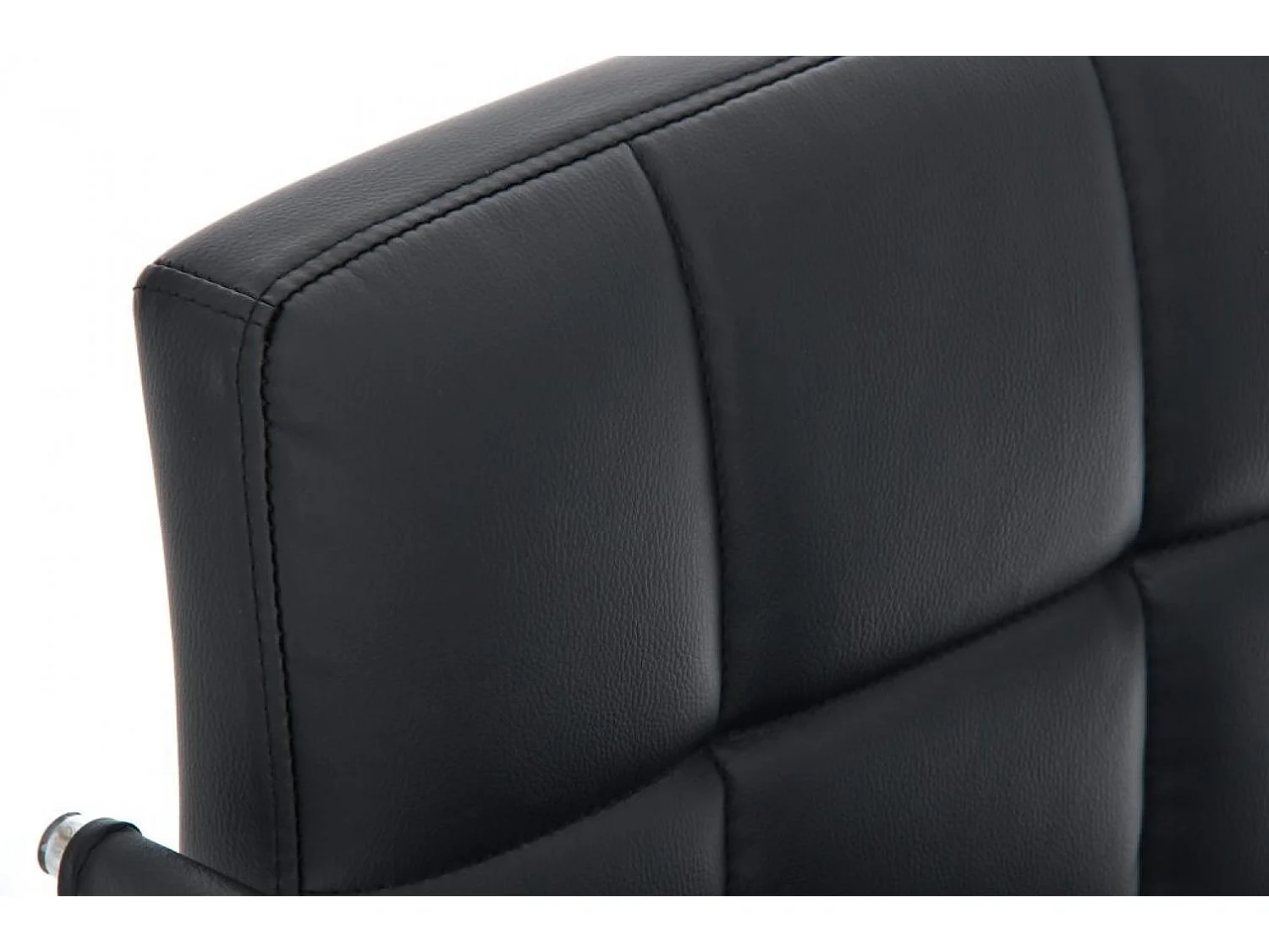 Chaise de bureau - Similicuir & Métal chromé - Noir - Lucy