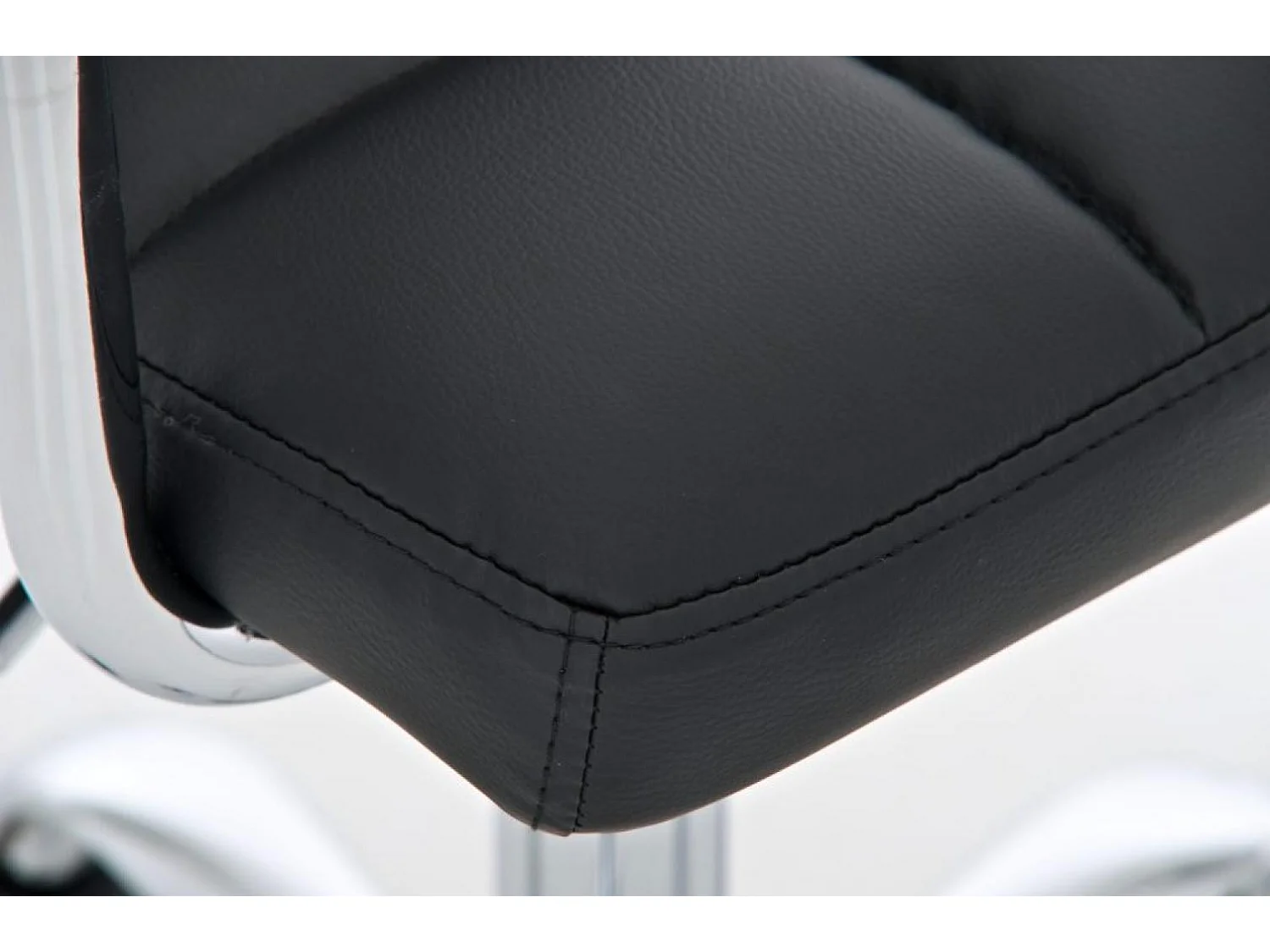 Chaise de bureau - Similicuir & Métal chromé - Noir - Lucy