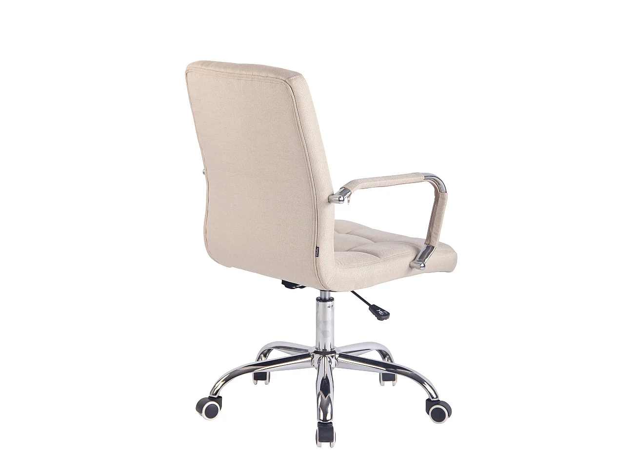 Chaise de bureau - Tissu & Métal chromé - Crème - Deli