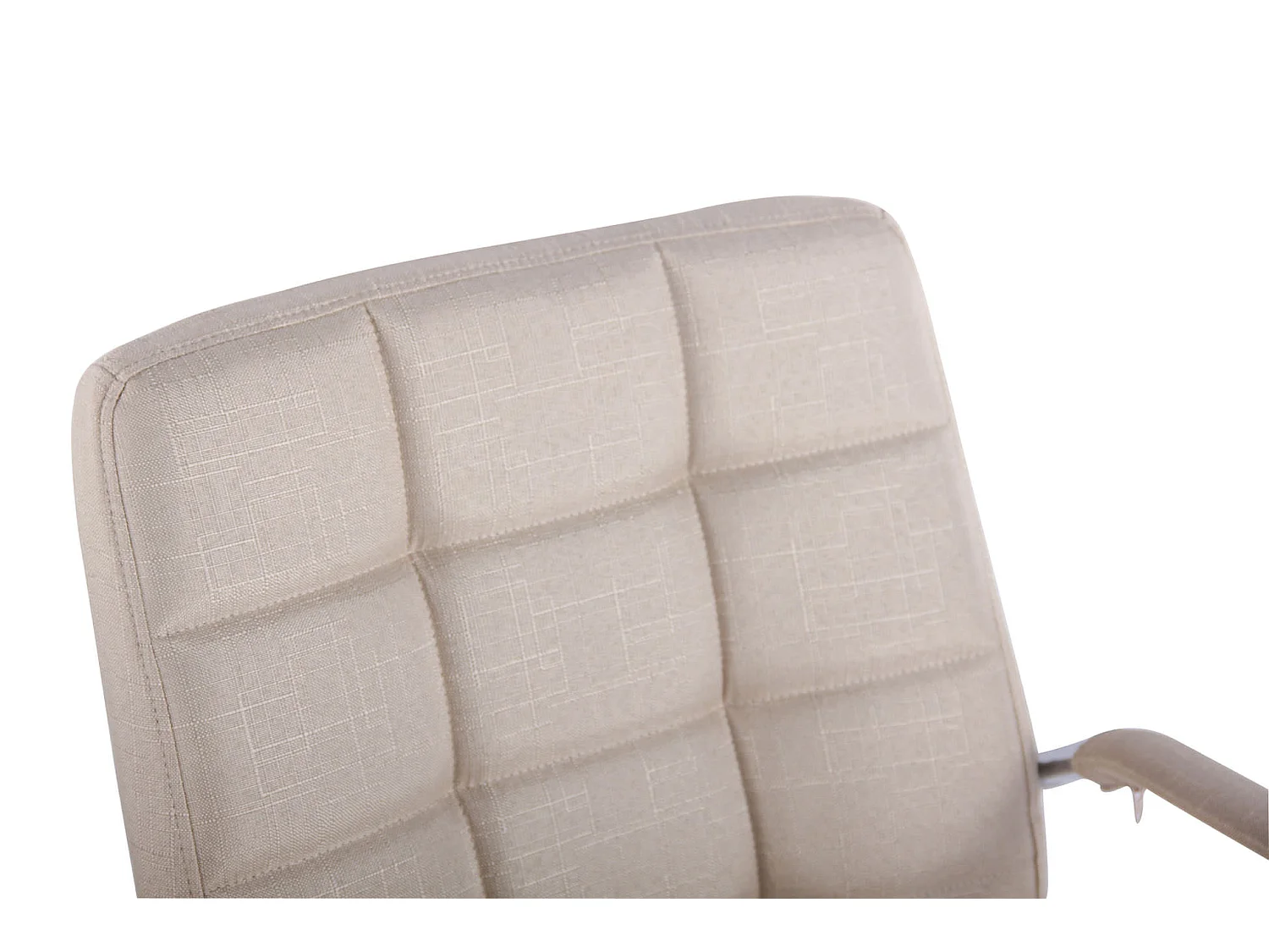 Chaise de bureau - Tissu & Métal chromé - Crème - Deli