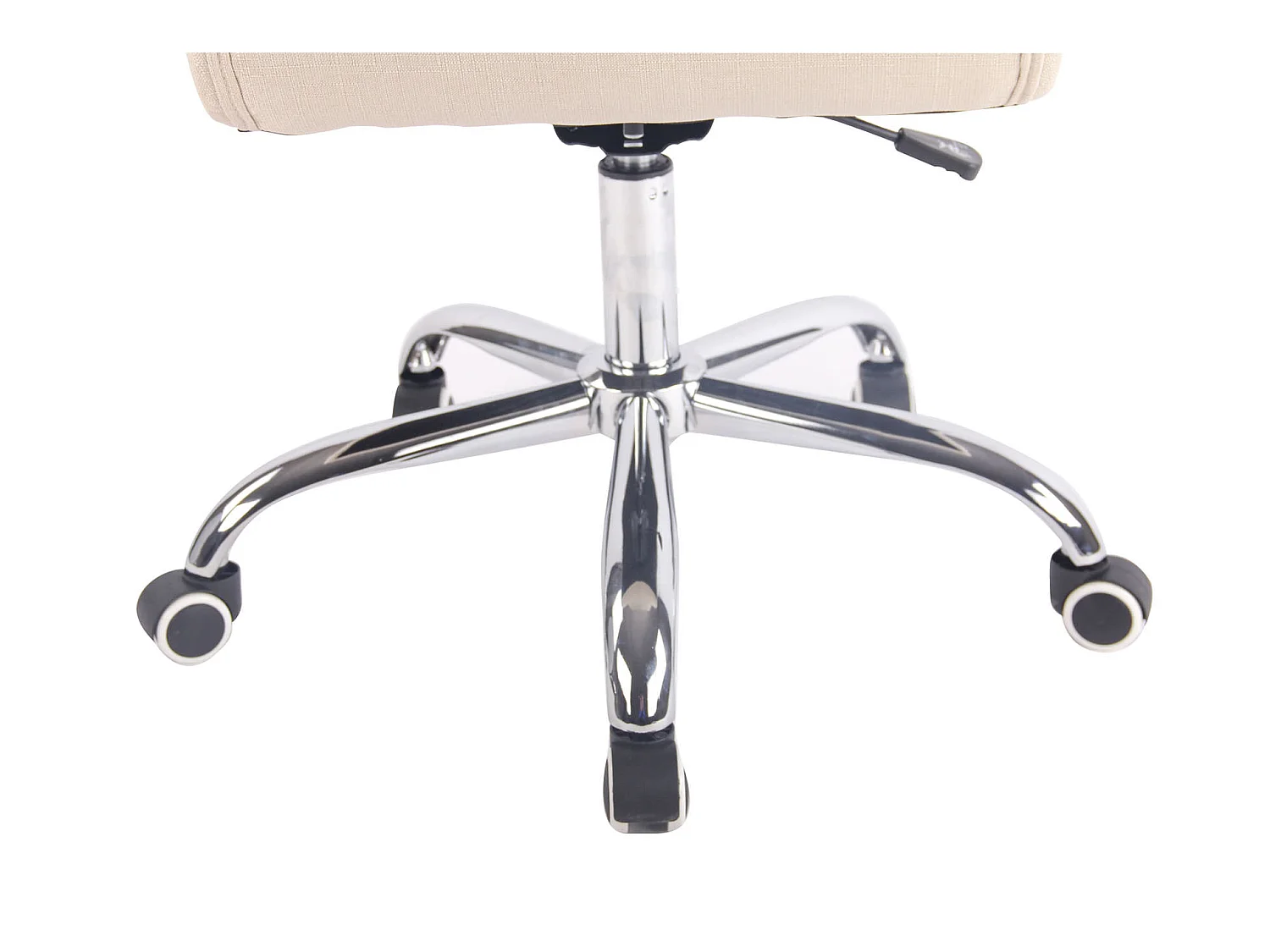 Chaise de bureau - Tissu & Métal chromé - Crème - Deli