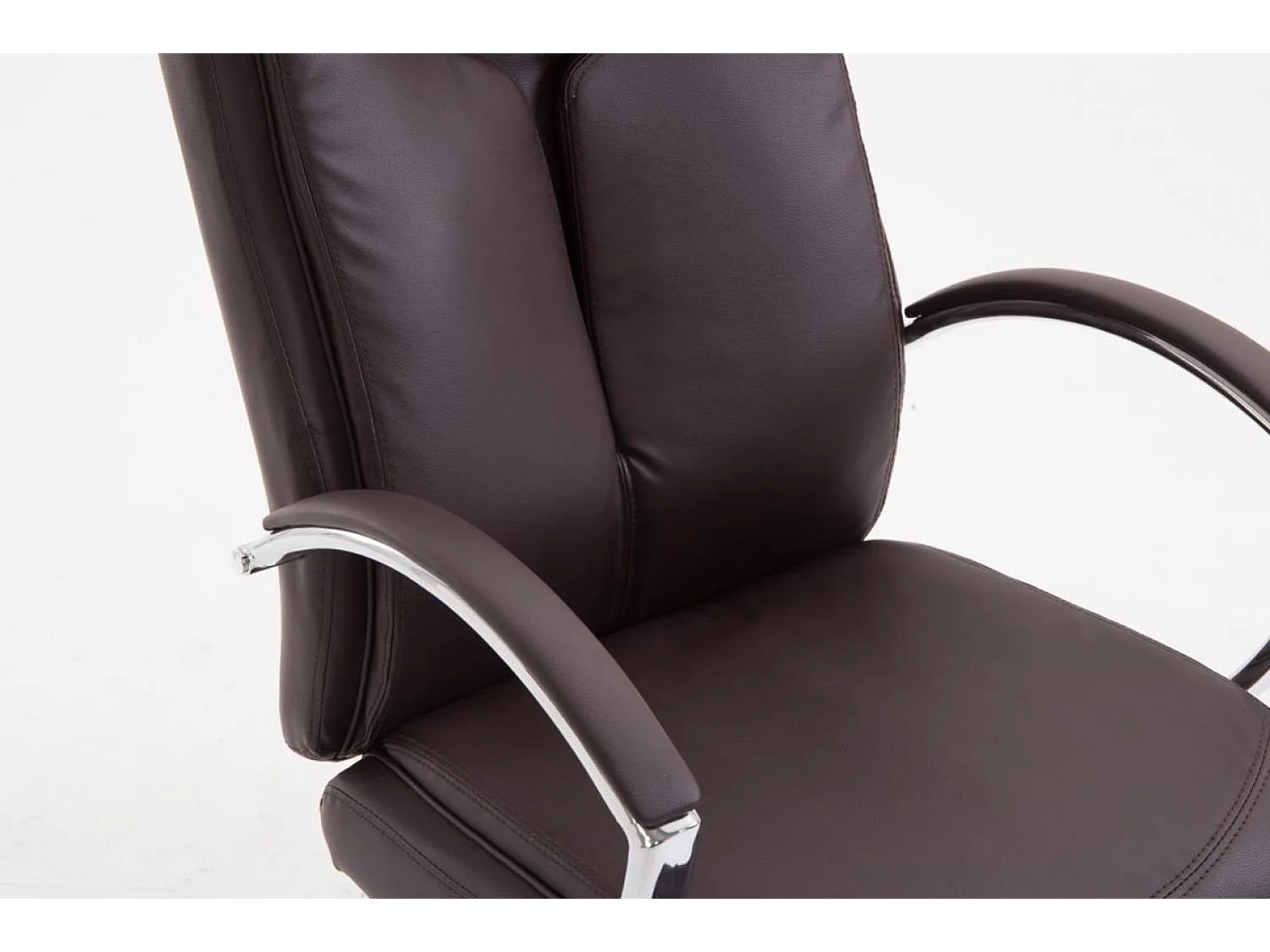 Chaise de bureau - Similicuir & Métal chromé - Marron - XL Vaud