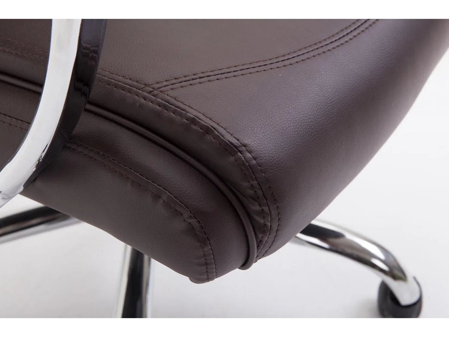 Chaise de bureau - Similicuir & Métal chromé - Marron - XL Vaud