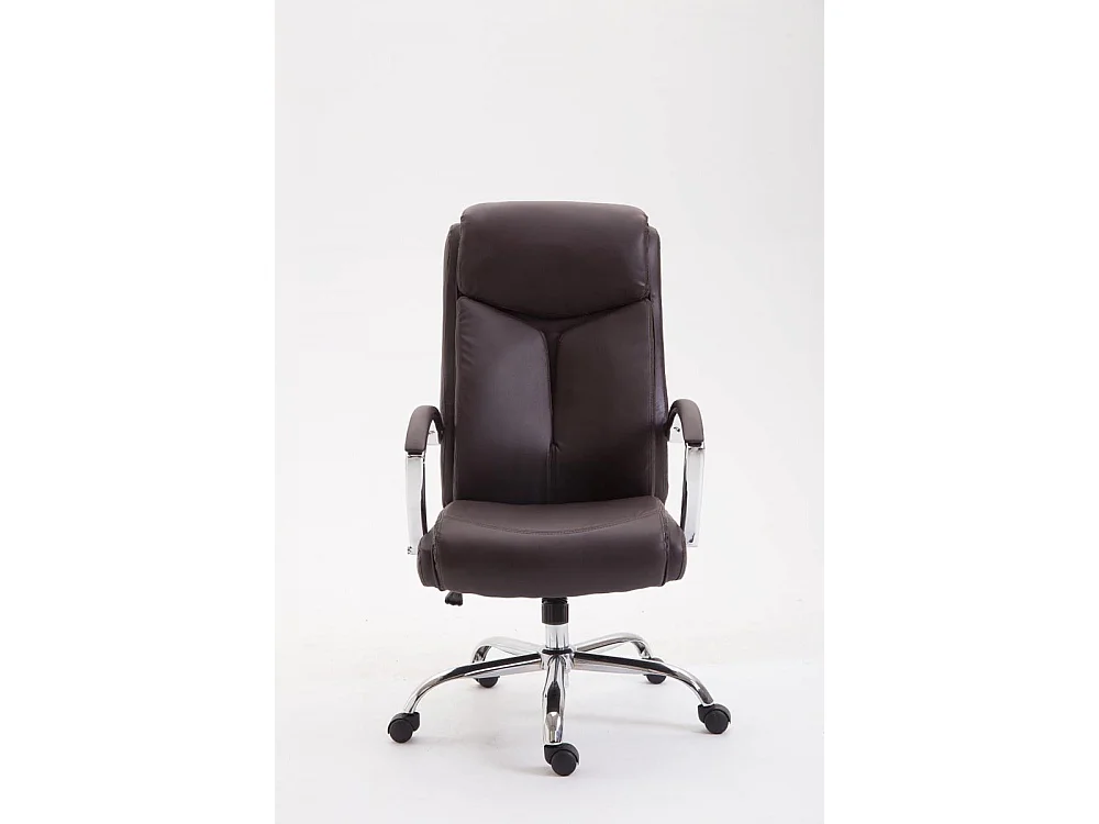 Chaise de bureau - Similicuir & Métal chromé - Marron - XL Vaud