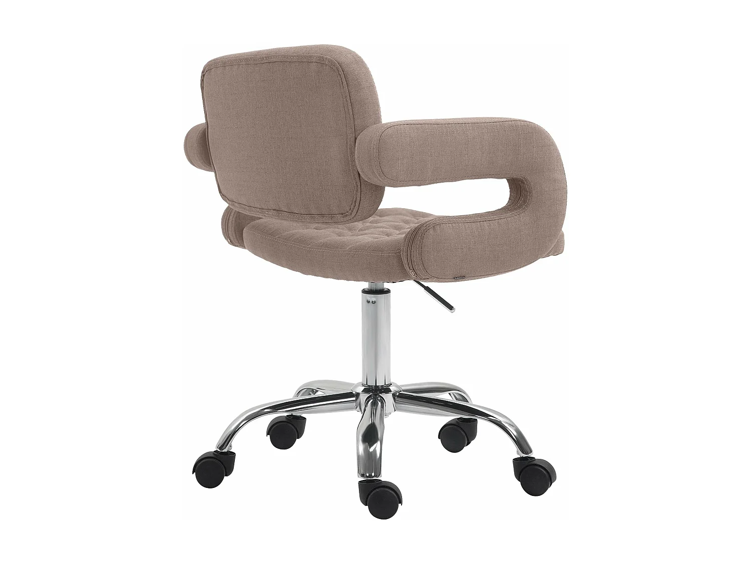 Chaise de bureau - Tissu & Métal chromé - Taupe - Dublin