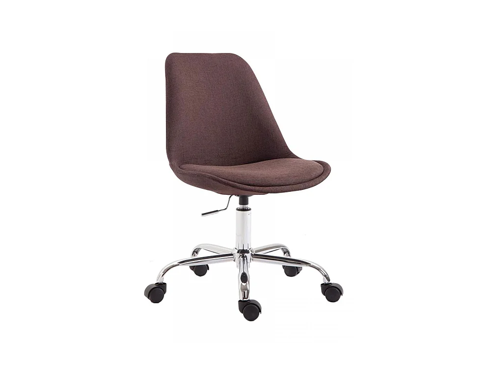 Chaise de bureau - Tissu & Métal chromé - Marron - Toulouse