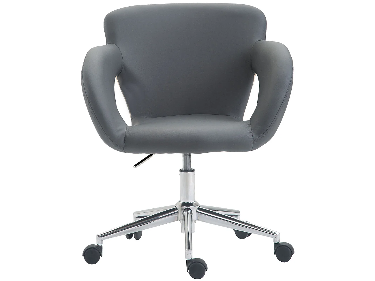 Sedia da ufficio - Finta pelle & Metallo in look cromato - grigio - Edison