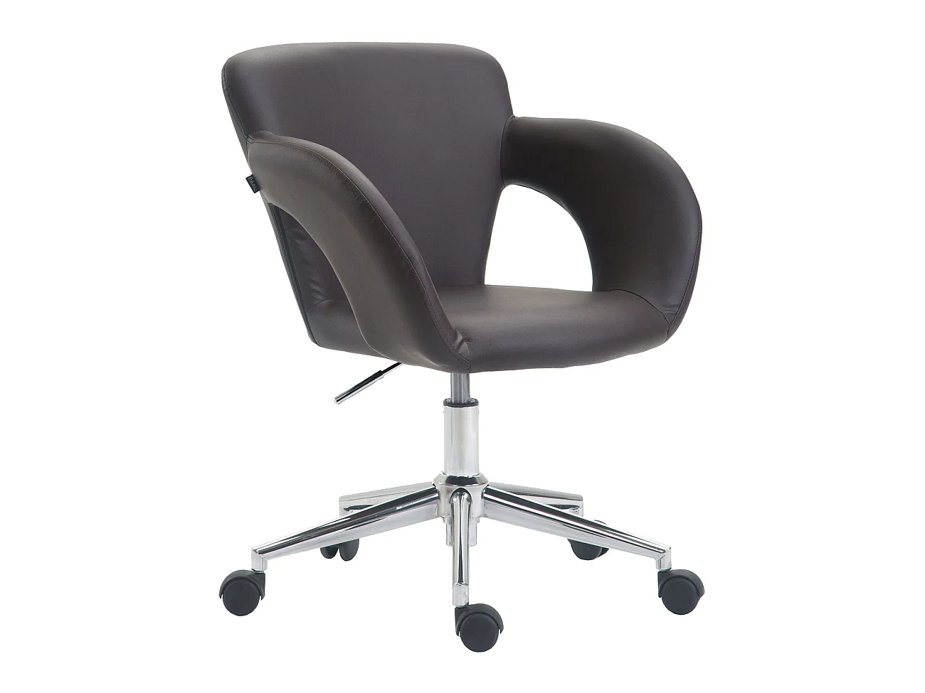 Chaise de bureau - Similicuir & Métal chromé - Marron - Edison
