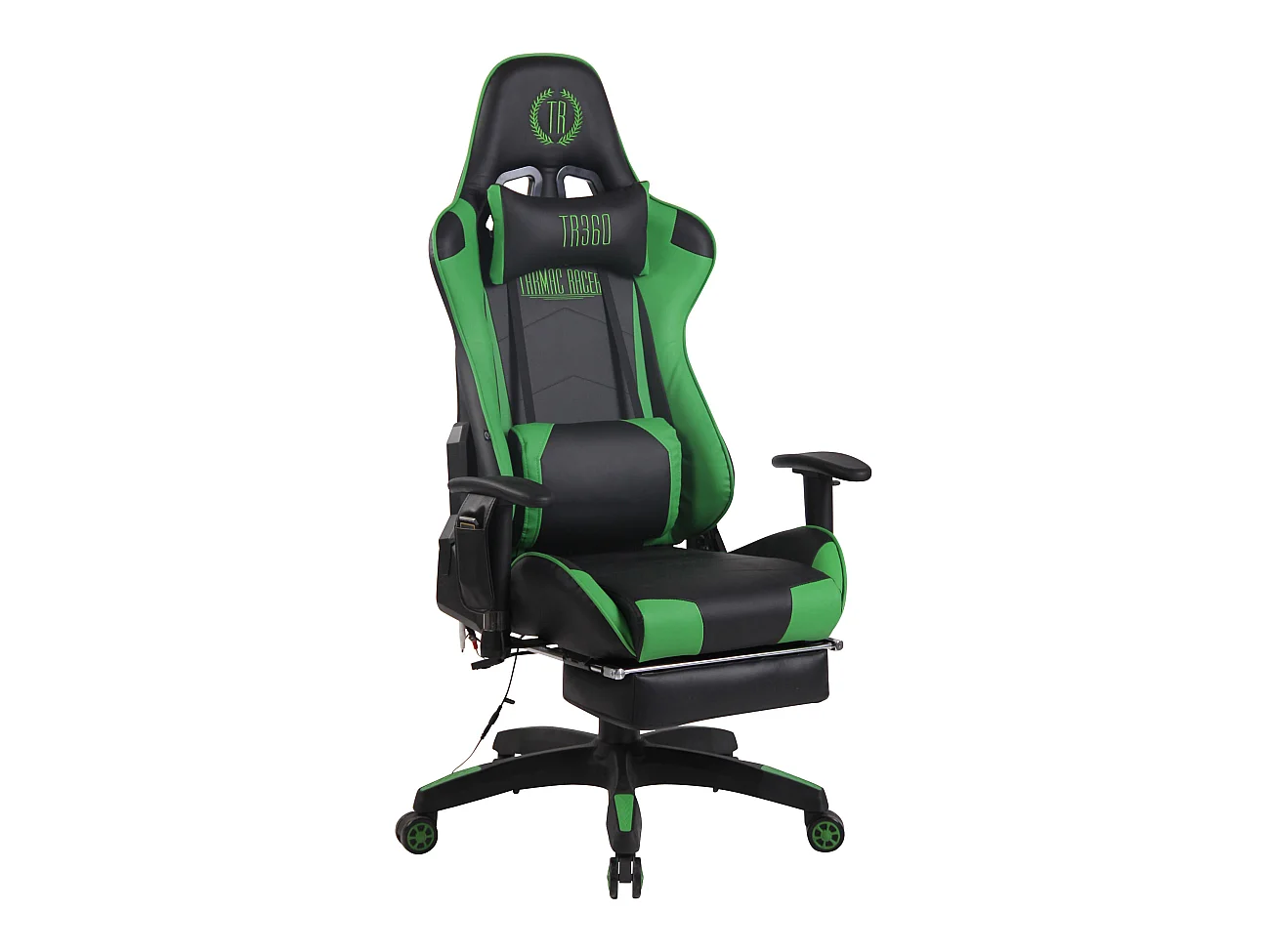 Chaise de bureau - Similicuir & Plastique - Noir / Vert - Turbo XFM