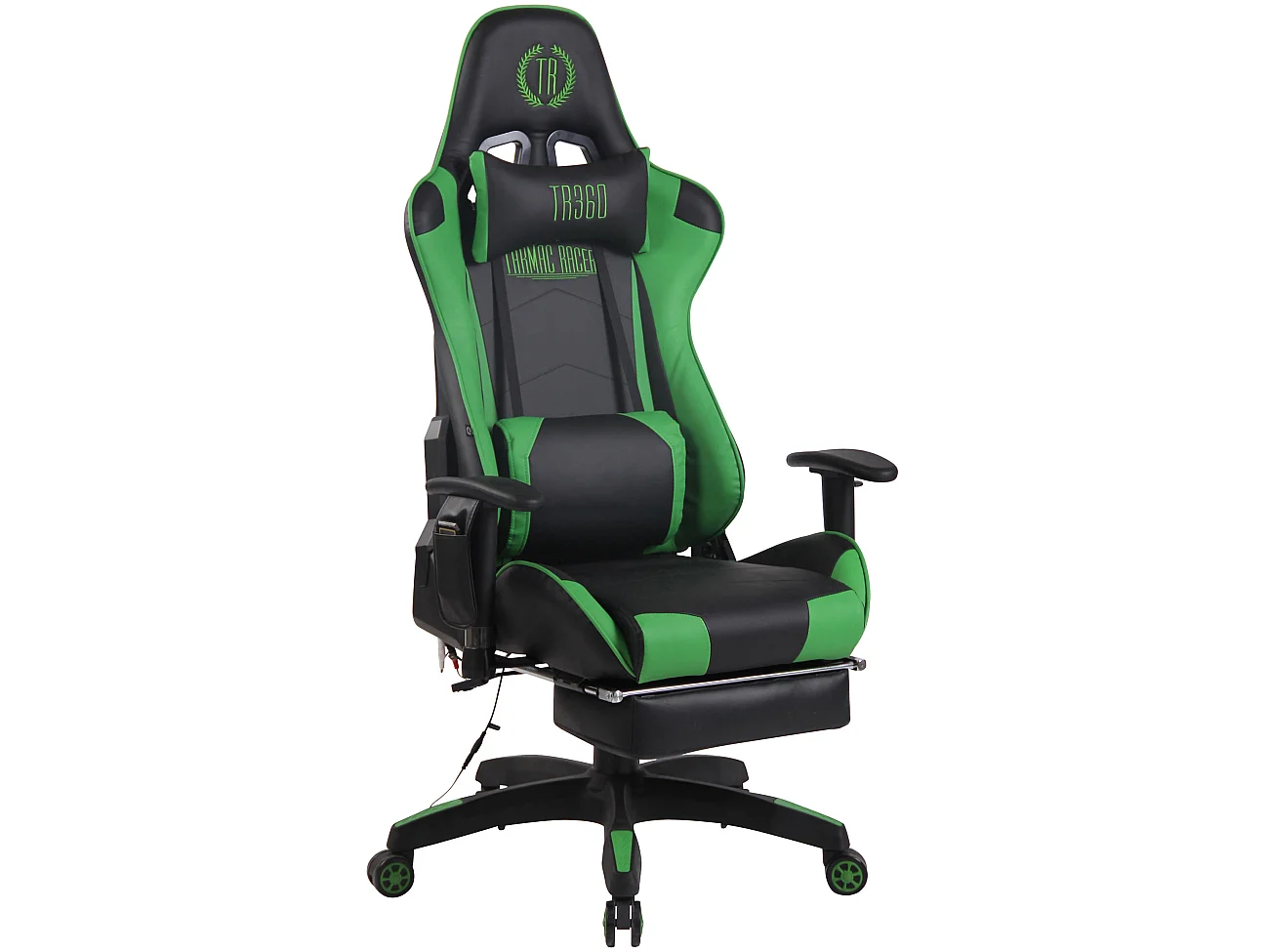 Chaise de bureau - Similicuir & Plastique - Noir / Vert - Turbo XFM