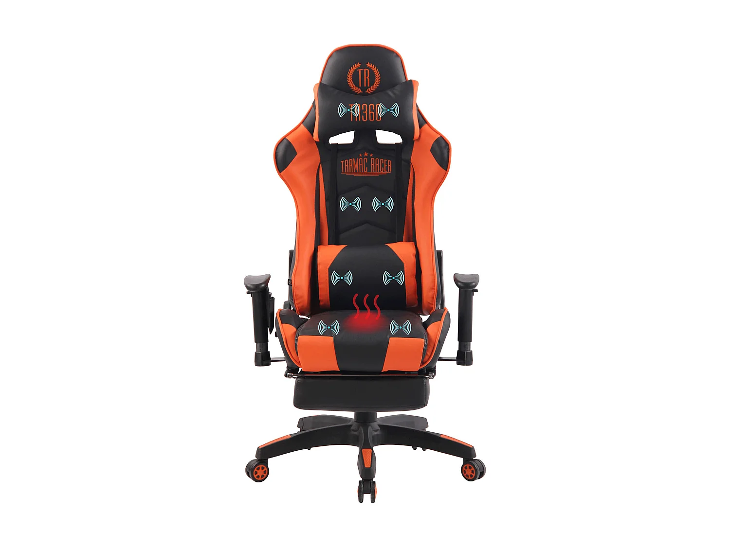 Chaise de bureau - Similicuir & Plastique - Noir / Orange - Turbo XFM