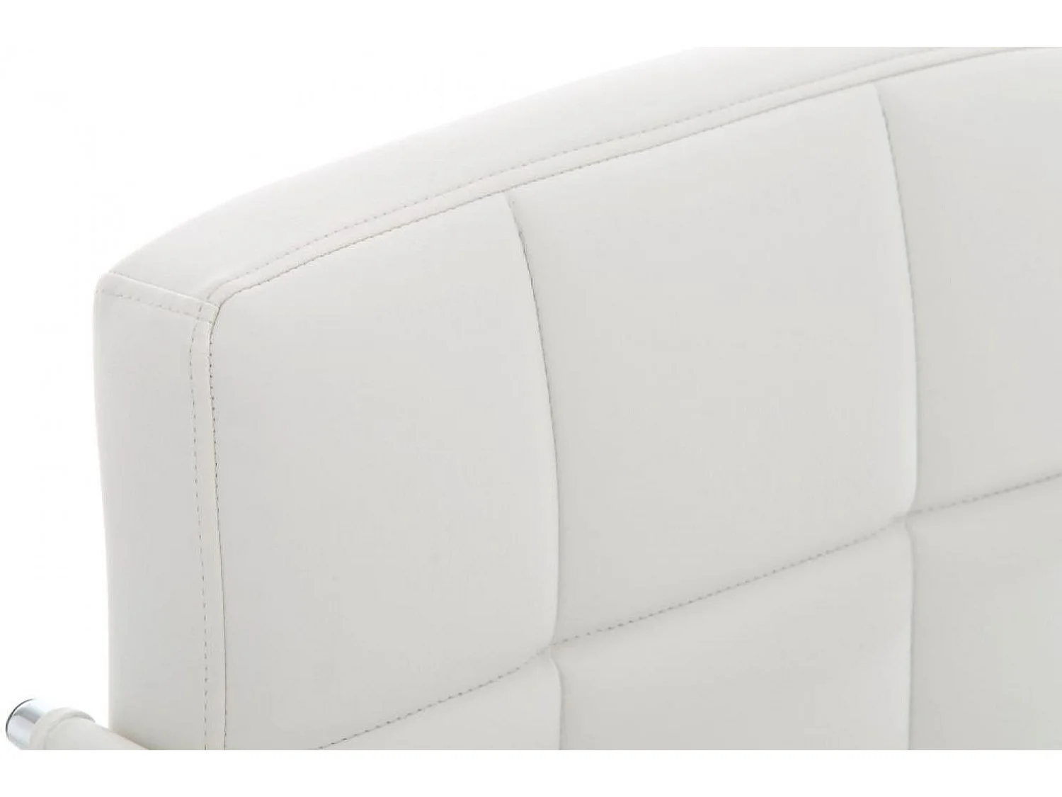 Chaise de bureau - Similicuir & Métal chromé - Blanc - Lucy