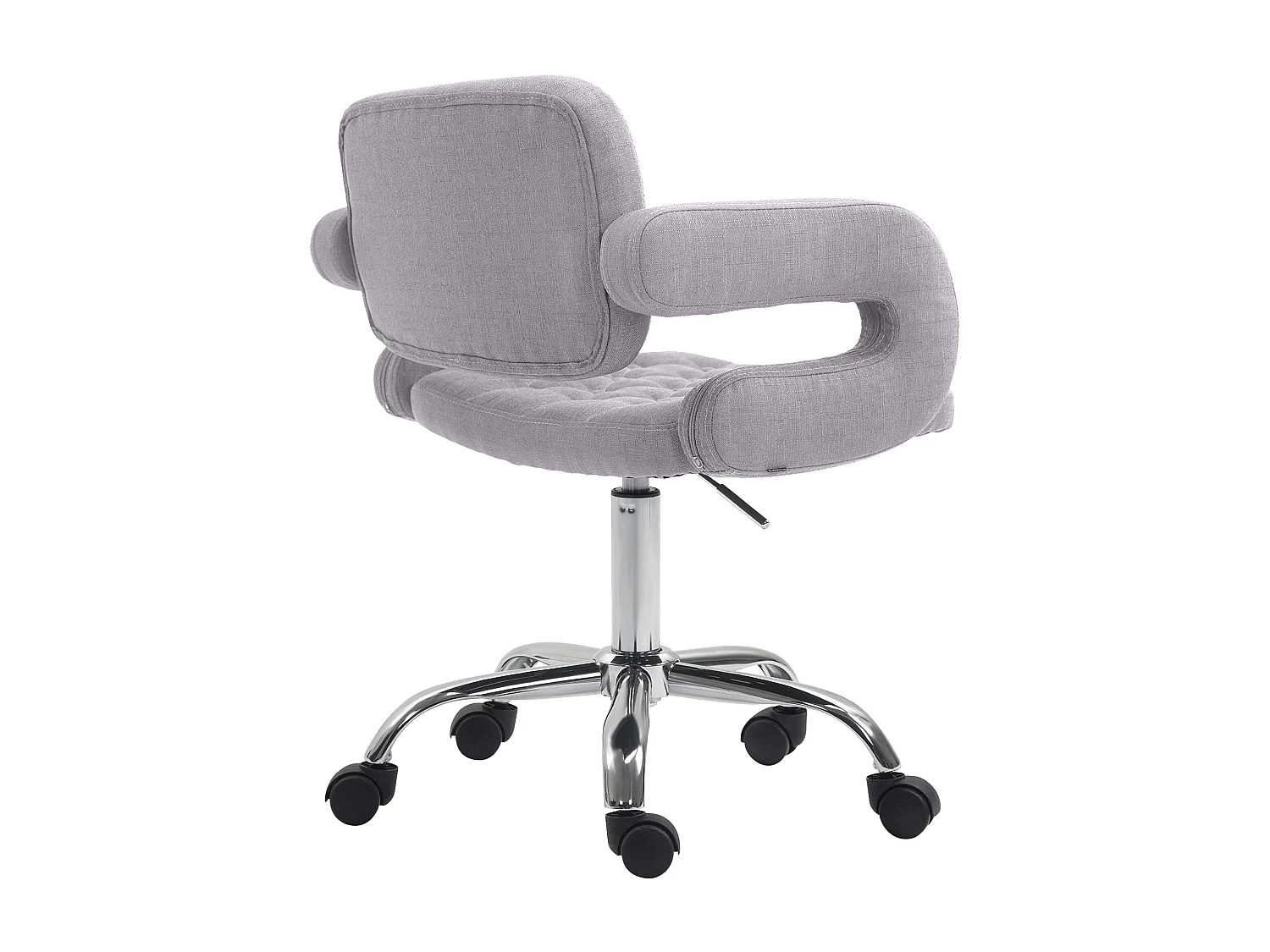 Chaise de bureau - Tissu & Métal chromé - Gris - Dublin