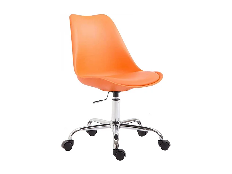 Chaise de bureau - Plastique & Métal chromé - Orange - Toulouse