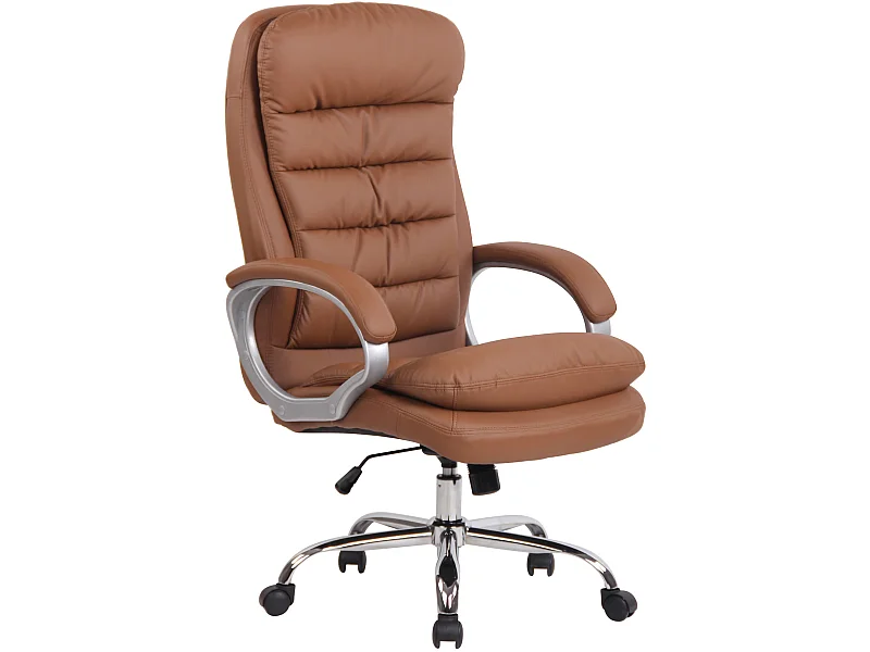 Chaise de bureau - Similicuir & Noir - Marron clair - XXL Vancouver