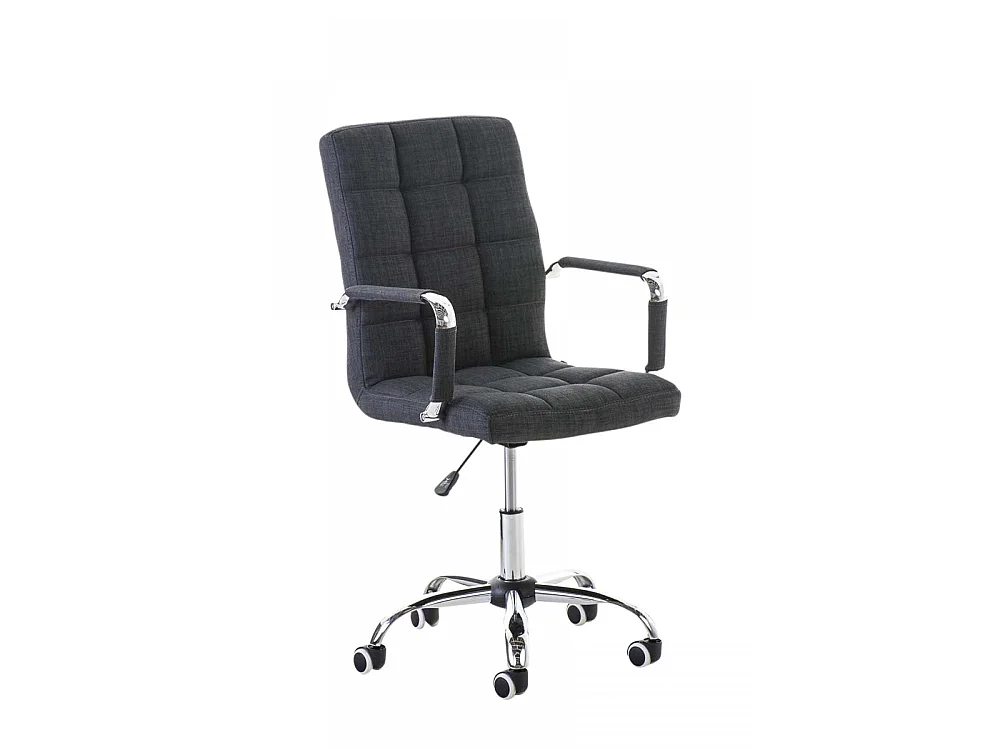 Chaise de bureau - Tissu & Métal chromé - Gris - Deli V2