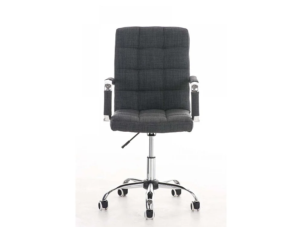 Chaise de bureau - Tissu & Métal chromé - Gris - Deli V2