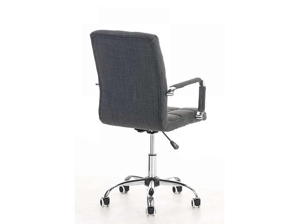 Chaise de bureau - Tissu & Métal chromé - Gris - Deli V2