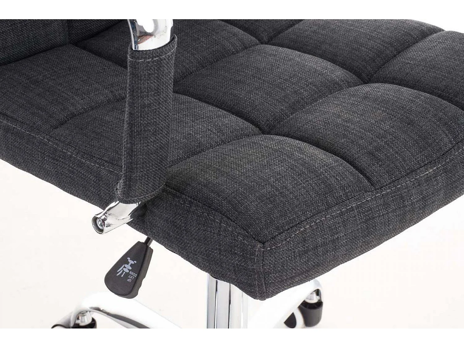 Chaise de bureau - Tissu & Métal chromé - Gris - Deli V2