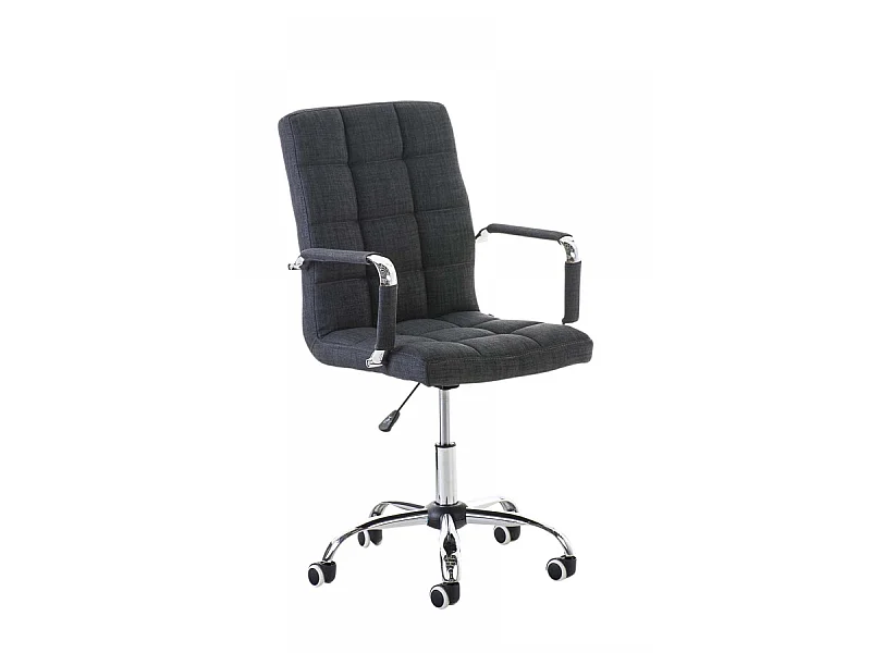 Chaise de bureau - Tissu & Métal chromé - Gris - Deli V2